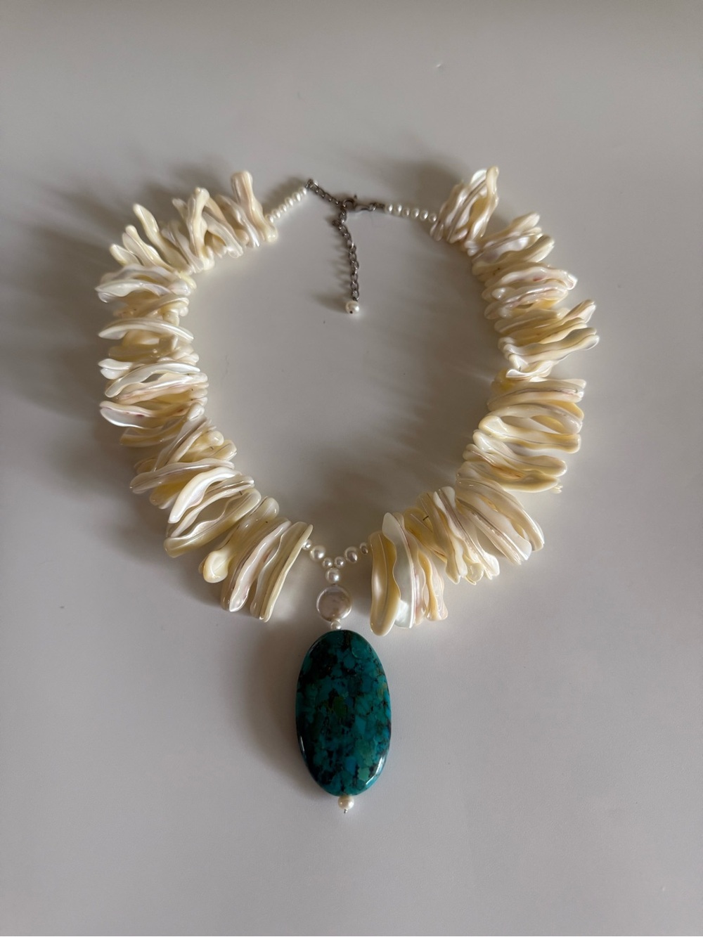 Diana Venezia Mother of Pearl & Turquoise Necklace
